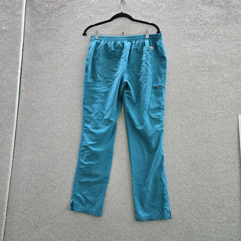 FIGS Women Scrub Pants Small Blue Yola Slim Cargo Straight Drawstring 28
